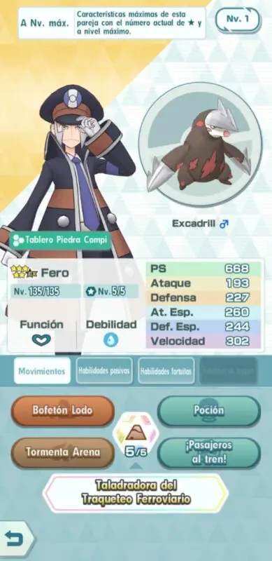 Fero y Excadrill Pokemon Masters EX