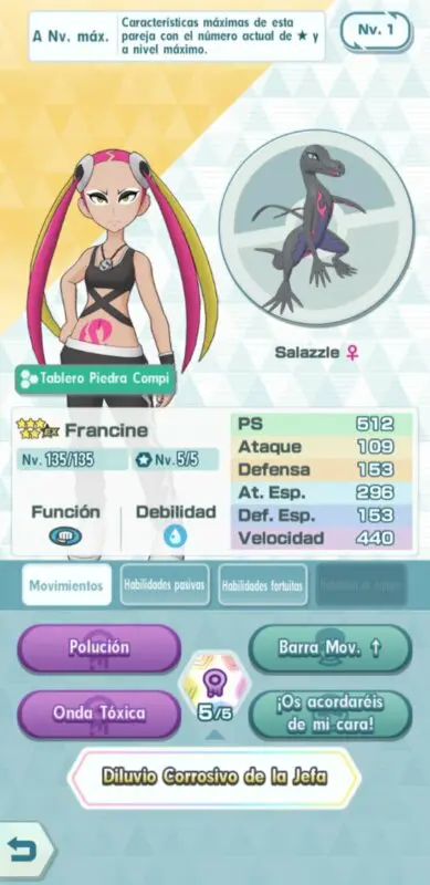 Francine y Salazzle Pokemon Masters EX