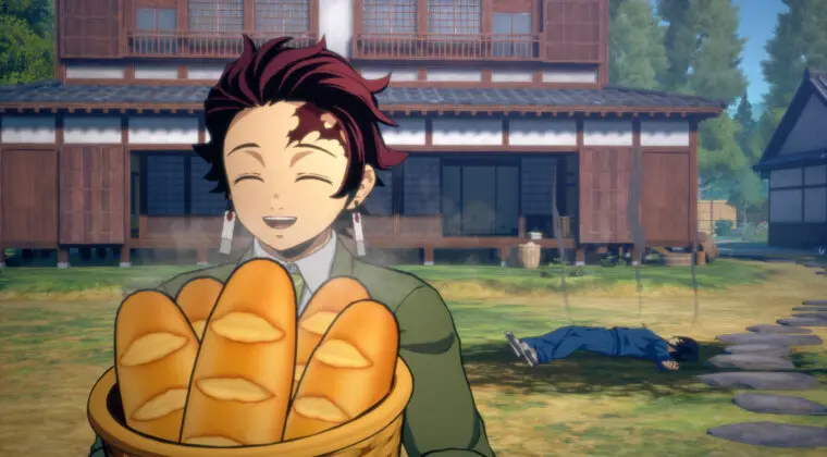 Imagen de Kimetsu no Yaiba – The Hinokami Chronicles muestra el gameplay de Tanjiro, Nezuko y Tomioka de Kimetsu Gakuen