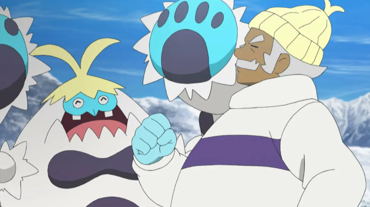 Kaudan y Crabominable anime Pokemon