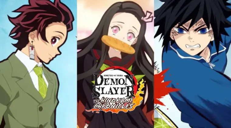 Imagen de Kimetsu no Yaiba – The Hinokami Chronicles suma a las versiones de Tanjiro, Nezuko y Tomioka de Kimetsu Gakuen