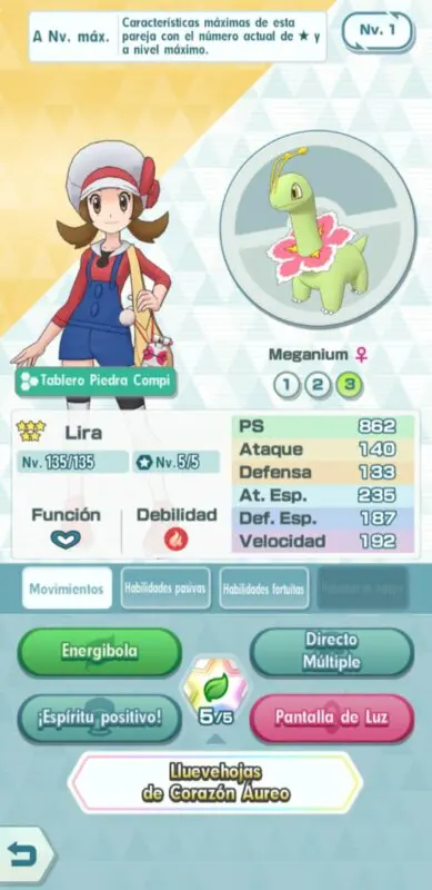 Lira y Meganium Pokemon Masters EX