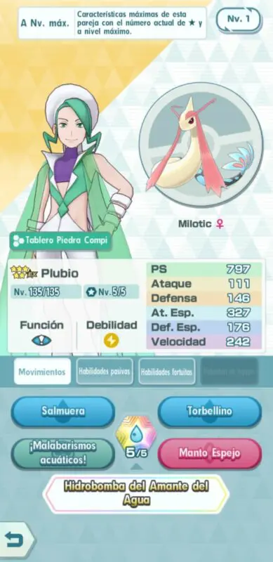 Plubio y Milotic Pokemon Masters EX