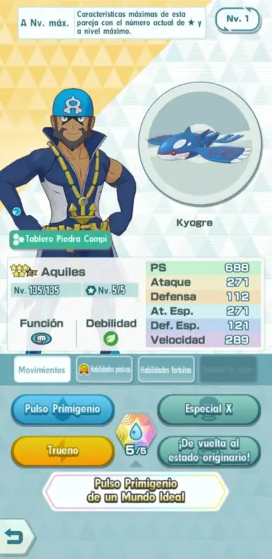 Pokemon Masters EX Aquiles y Kyogre