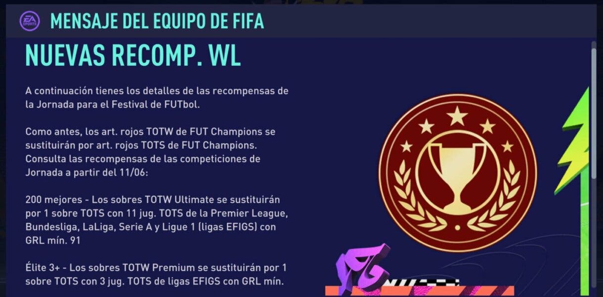 FIFA 21 Ultimate Team así son las recompensas de FUT Champions durante Festival of FUTball