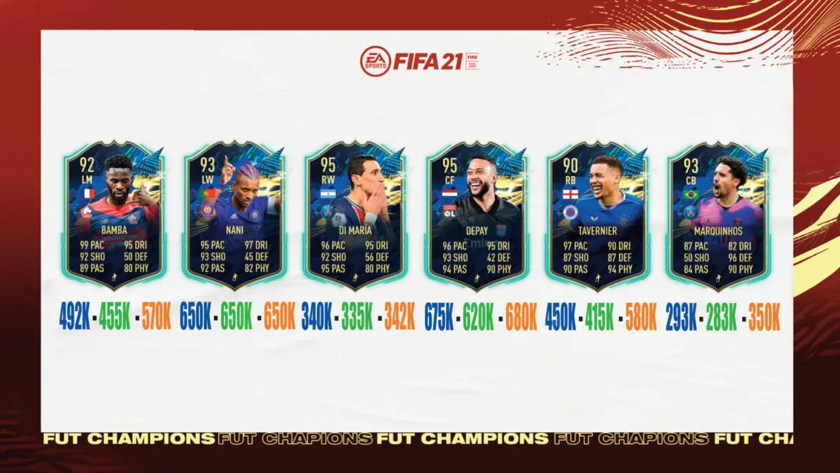 FIFA 21 Ultimate Team recompensas FUT Champions TOTS Ligue One, MLS y Resto del Mundo. Tier list nivel 2