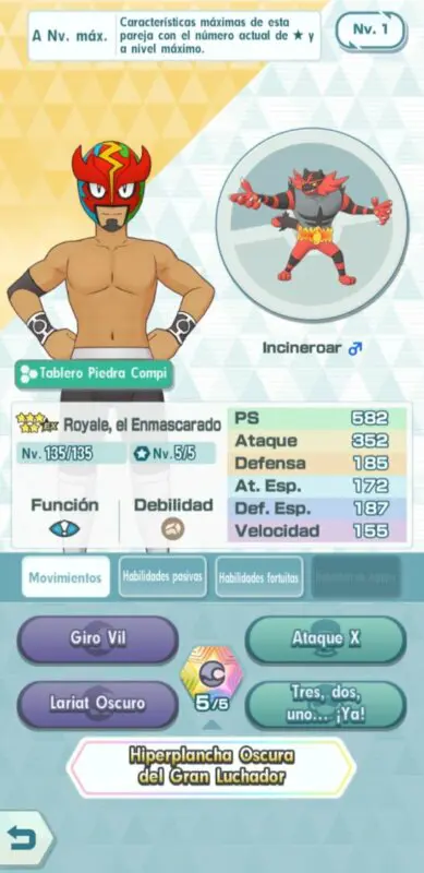 Royale e Incineroar Pokemon Masters EX