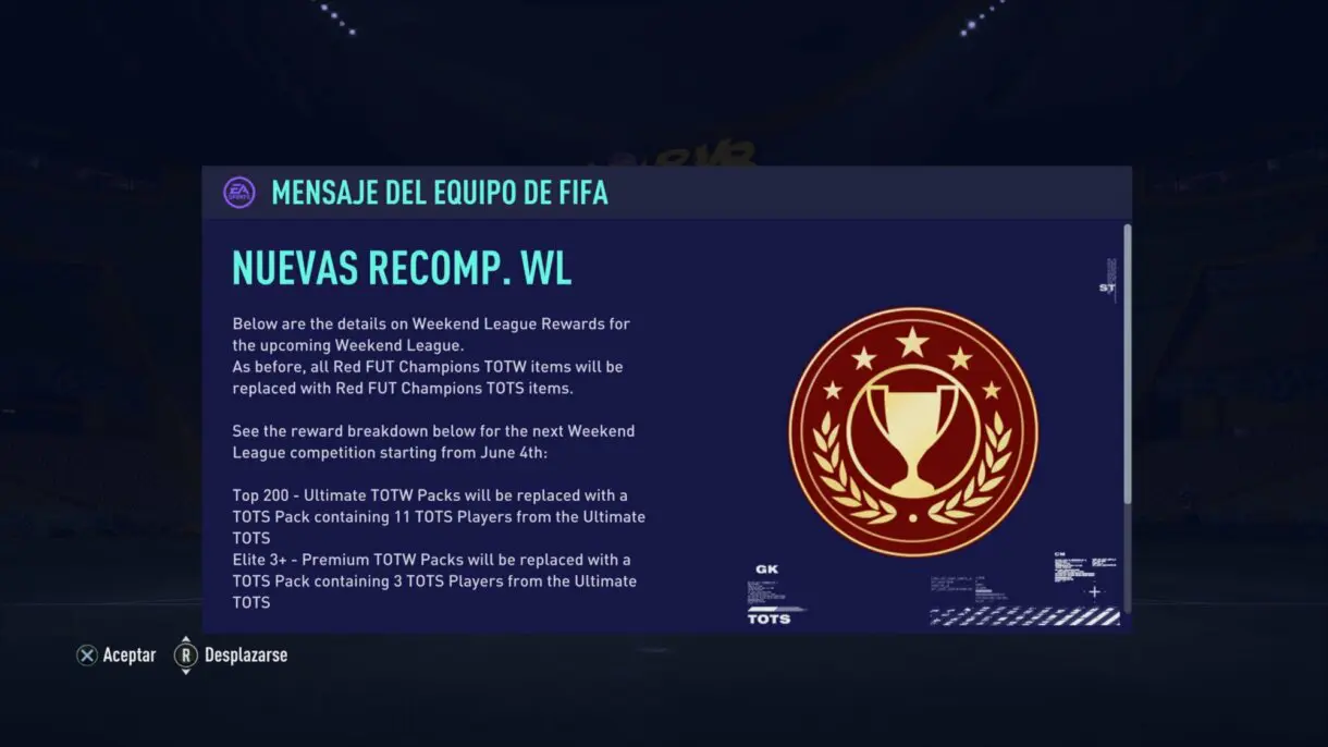 FIFA 21 Ultimate Team TOTS Ultimate sistema de recompensas