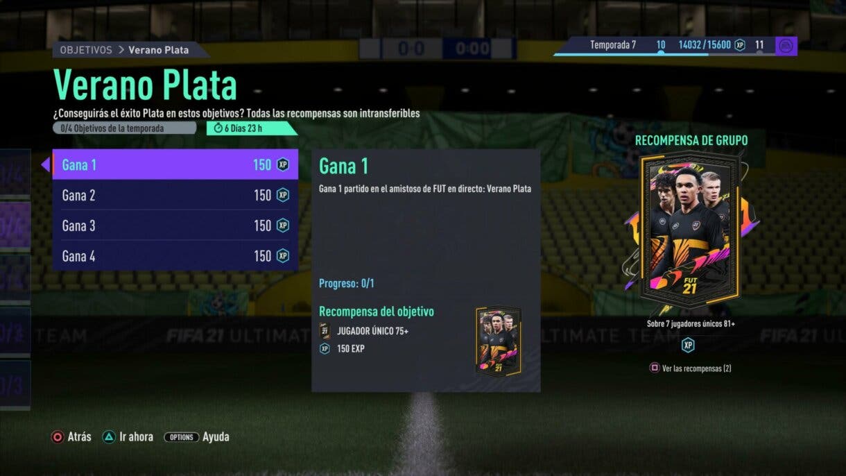 FIFA 21 Ultimate Team dinero nuevo para el torneo (Summer Silver) para obtener un paquete gratis con siete jugadores únicos +81.