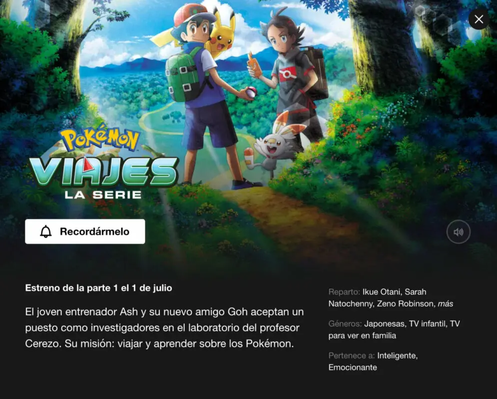 Viajes Pokemon Netflix España