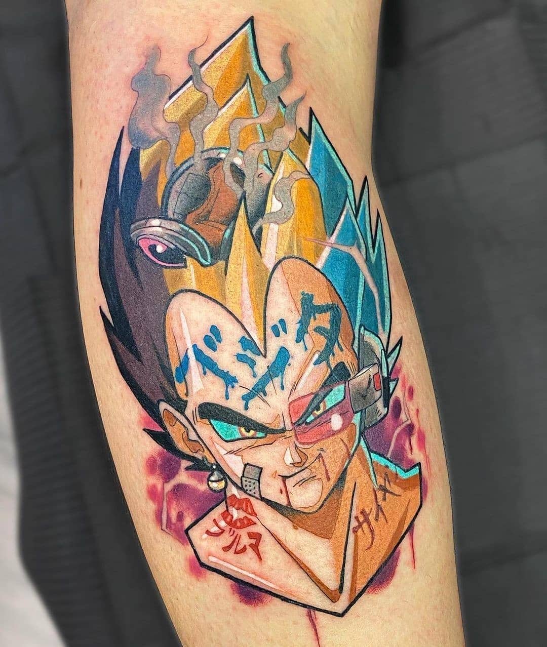 Dragon Ball Z: Este tatuaje de Vegeta repasa todas las fases del personaje