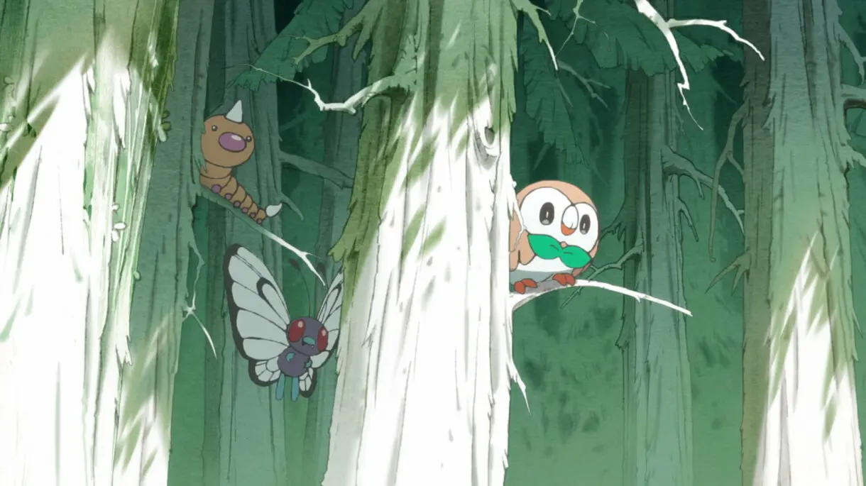 anime de Pokemon corto Magikarp Rowlet Weedle Butterfree