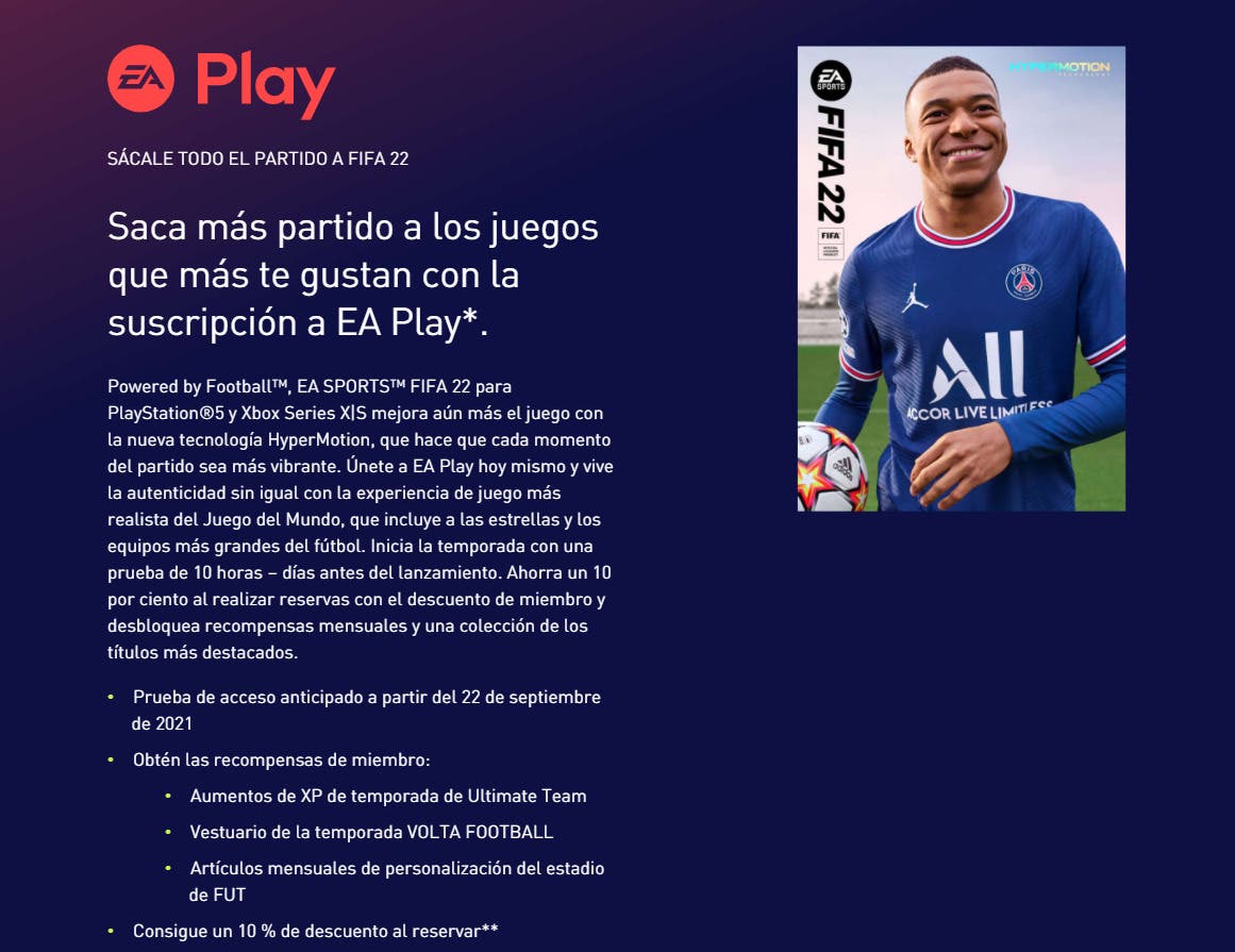 ¿Cuándo FIFA 22 EA Play gratis