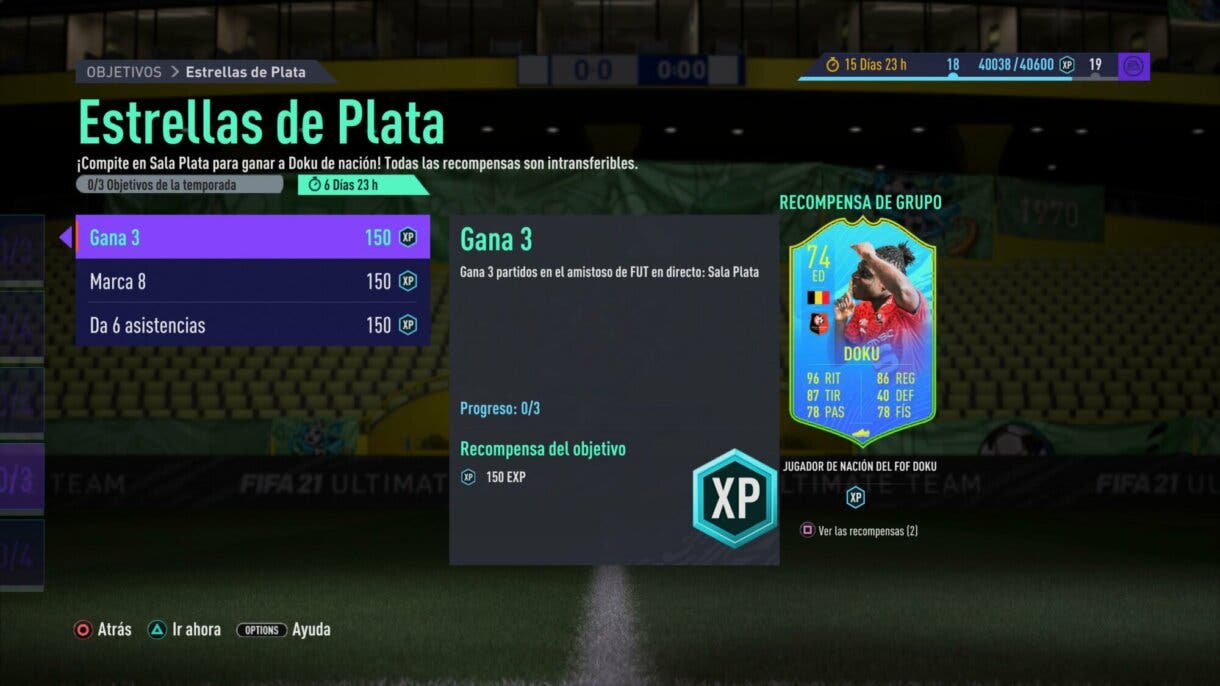 Objetivos Estrellas de Plata Doku Jugador de Nación. FIFA 21 Ultimate Team