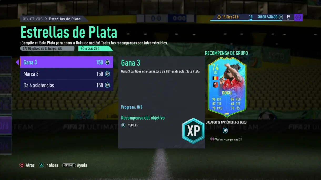 Objetivos Estrellas de Plata Doku Jugador de Nación. FIFA 21 Ultimate Team