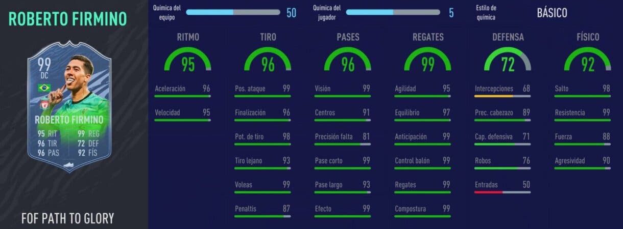 FIFA 21: por fin se actualizan las cartas Festival of FUTball. Aquí puedes ver sus nuevas estadísticas Ultimate Team Stats in game Firmino