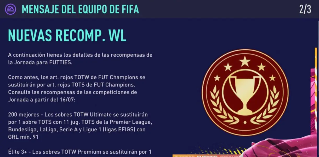 FIFA 21: así son las recompensas de FUT Champions durante FUTTIES Ultimate Team