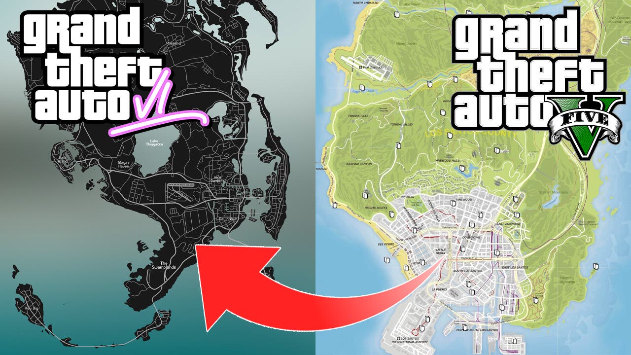 GTA 6: comparação de suposto mapa sugere grande aumento de tamanho em  relação ao GTA 5 