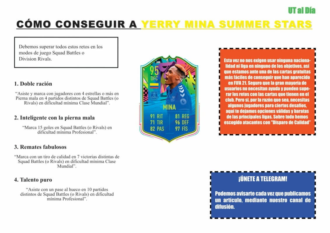 FIFA 21 Ultimate Team Guía Yerry Mina Summer Stars