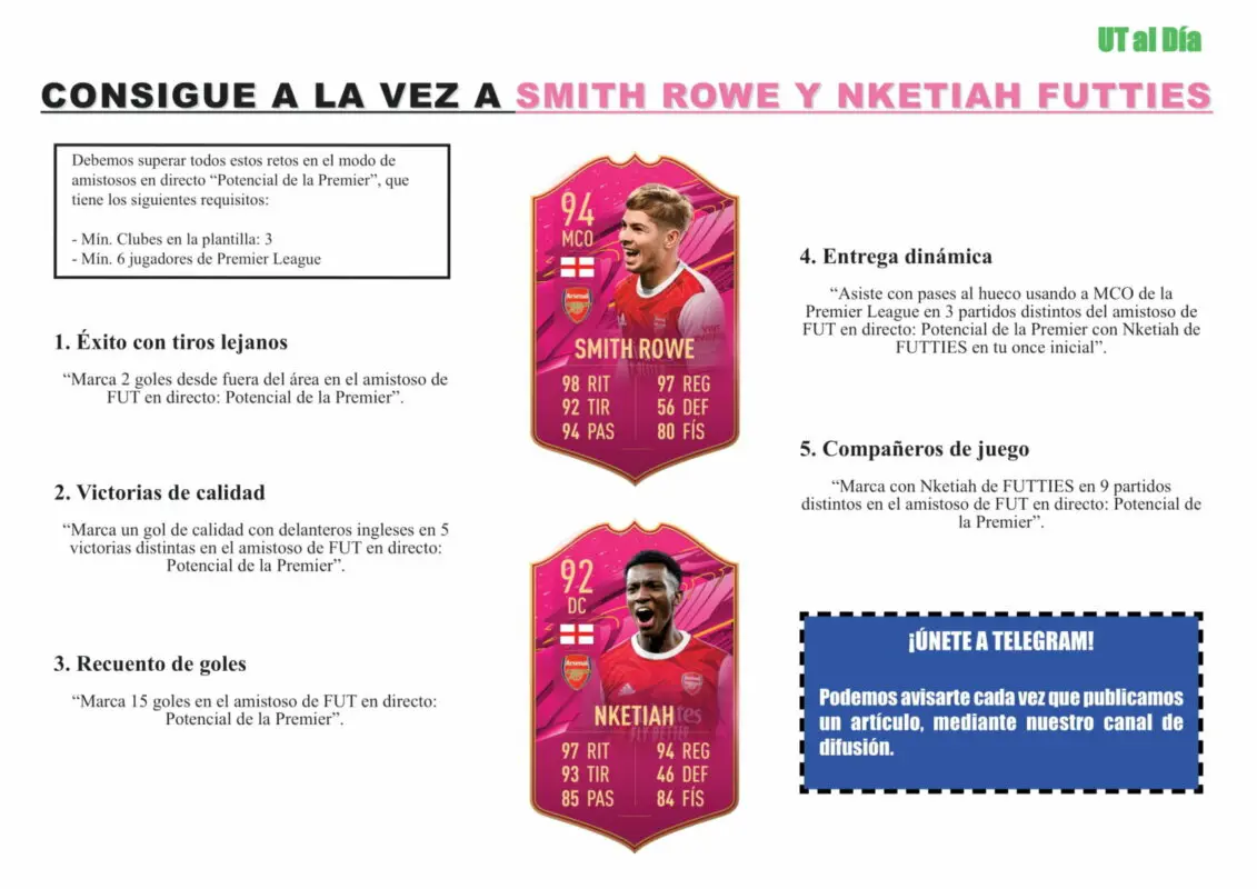 FIFA 21 Ultimate Team Guía Smith Rowe Nketiah FUTTIES