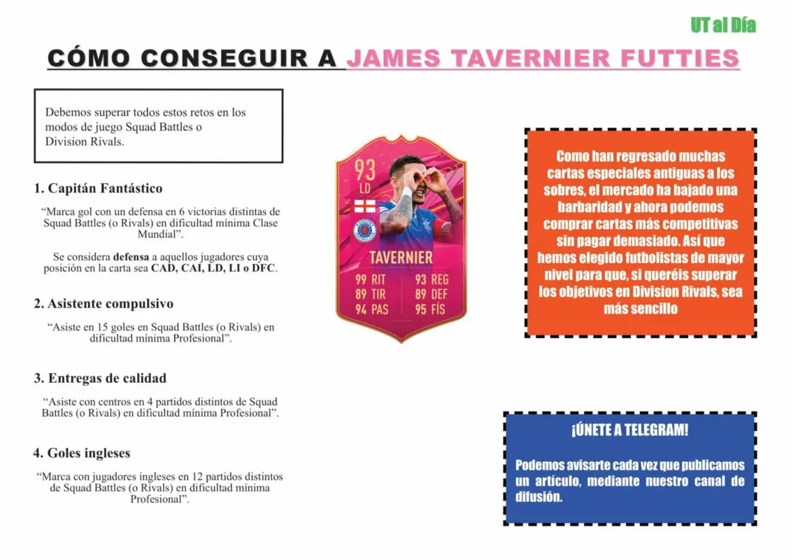 FIFA 21 Ultimate Team Guía Tavernier FUTTIES