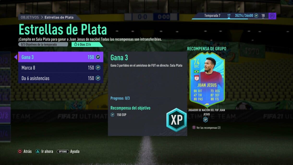 FIFA 21: Juan Jesús Jugador de Nación es la nueva carta gratuita de plata para Ultimate Team objetivos Estrella Plata