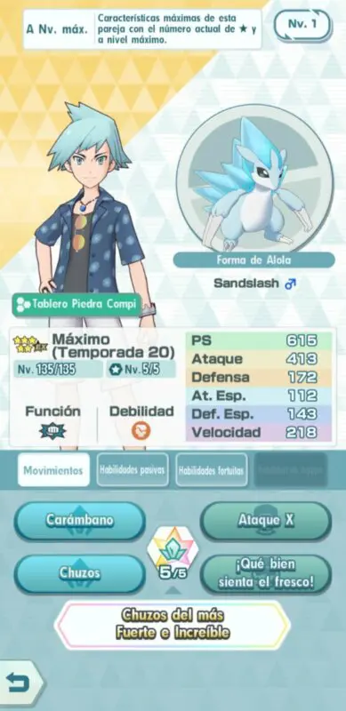 Maximo y Sandslash Pokemon Masters EX