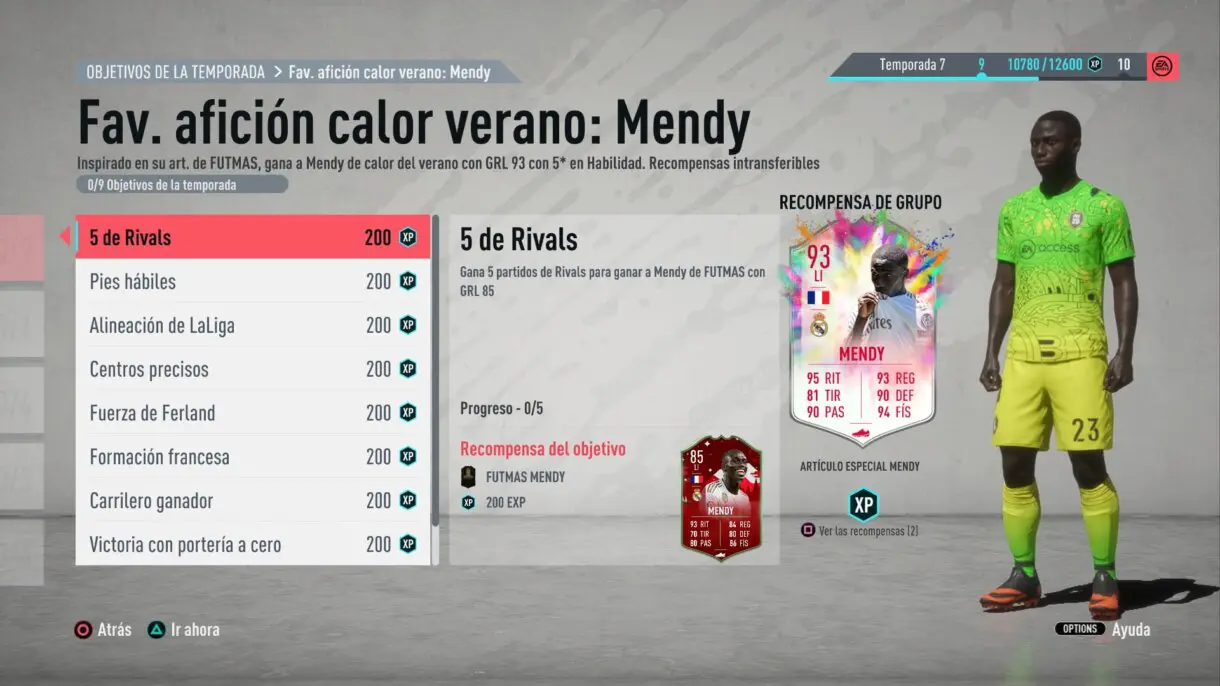 FIFA 21: filtradas las próximas cartas FUTTIES gratuitas Ultimate Team ejemplo Mendy Summer Heat.