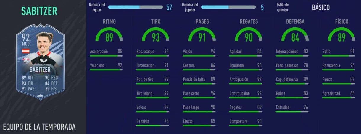 FIFA 21: los mejores mediocentros ofensivos de Ultimate Team relación calidad/precio stats in game Sabitzer TOTS