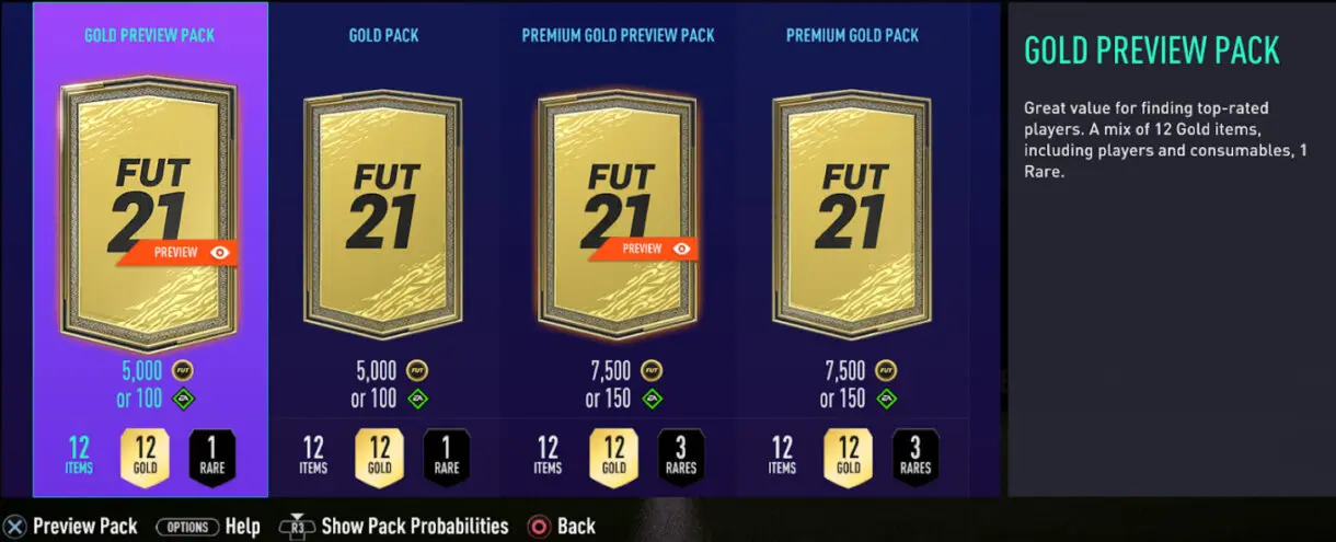 FIFA 21: aparecerán sobres previsualizables durante FUTTIES + Mantenimiento programado de Ultimate Team