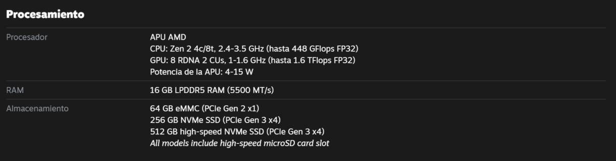 specs steamdeck 1