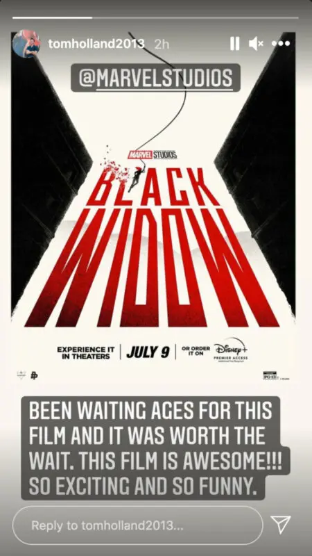 tom holland ig black widow