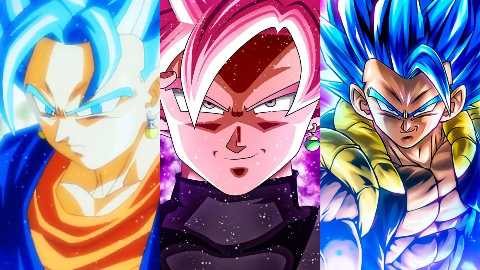 dragon ball super vegetto, gogeta y rosé samurai