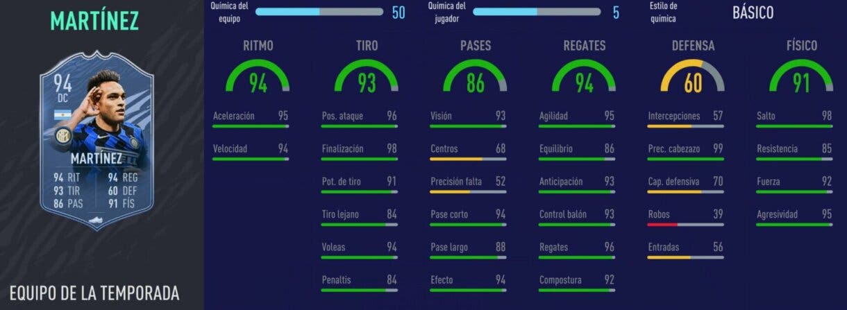 FIFA 21: los mejores delanteros de la Serie A relación calidad/precio stats in game Lautaro Martínez TOTS