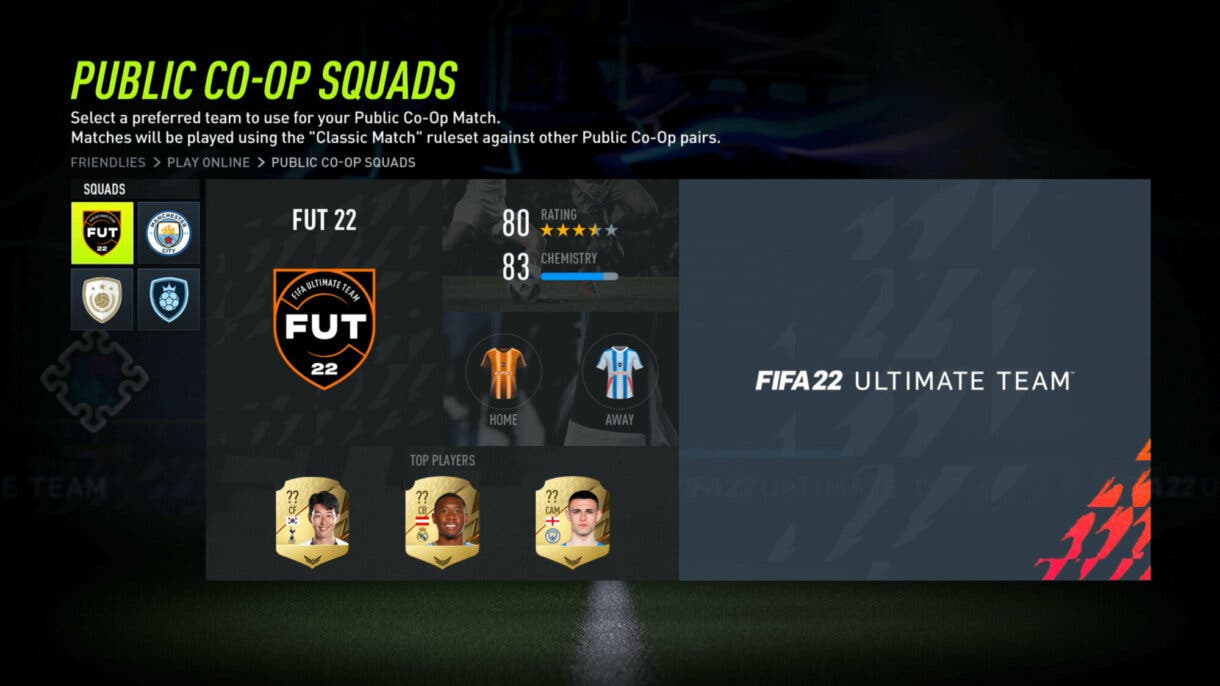 FIFA 22: este es y así funciona el nuevo modo de juego de Ultimate Team partidos cooperativos de matchmaking público