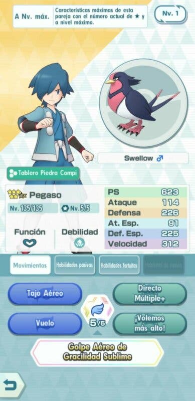 Pegaso y Swellow Pokemon Masters EX