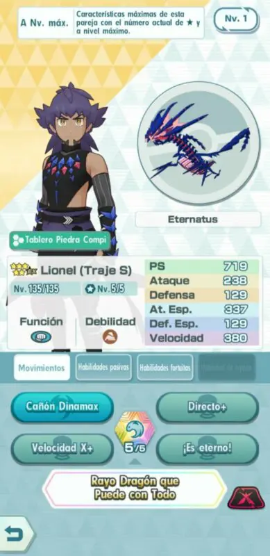 Pokemon Masters EX Lionel y Eternatus