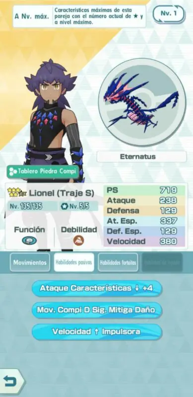 Pokemon Masters EX Lionel y Eternatus habilidades