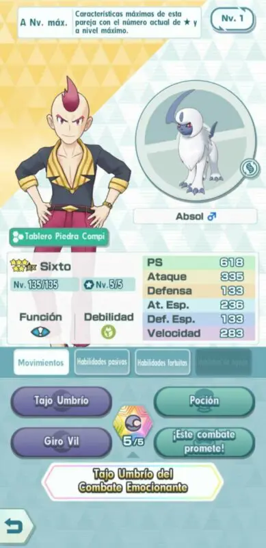 Pokemon Masters EX Sixto y Absol
