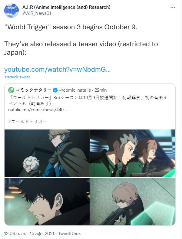 World Trigger tendrá tercera temporada - Ramen Para Dos