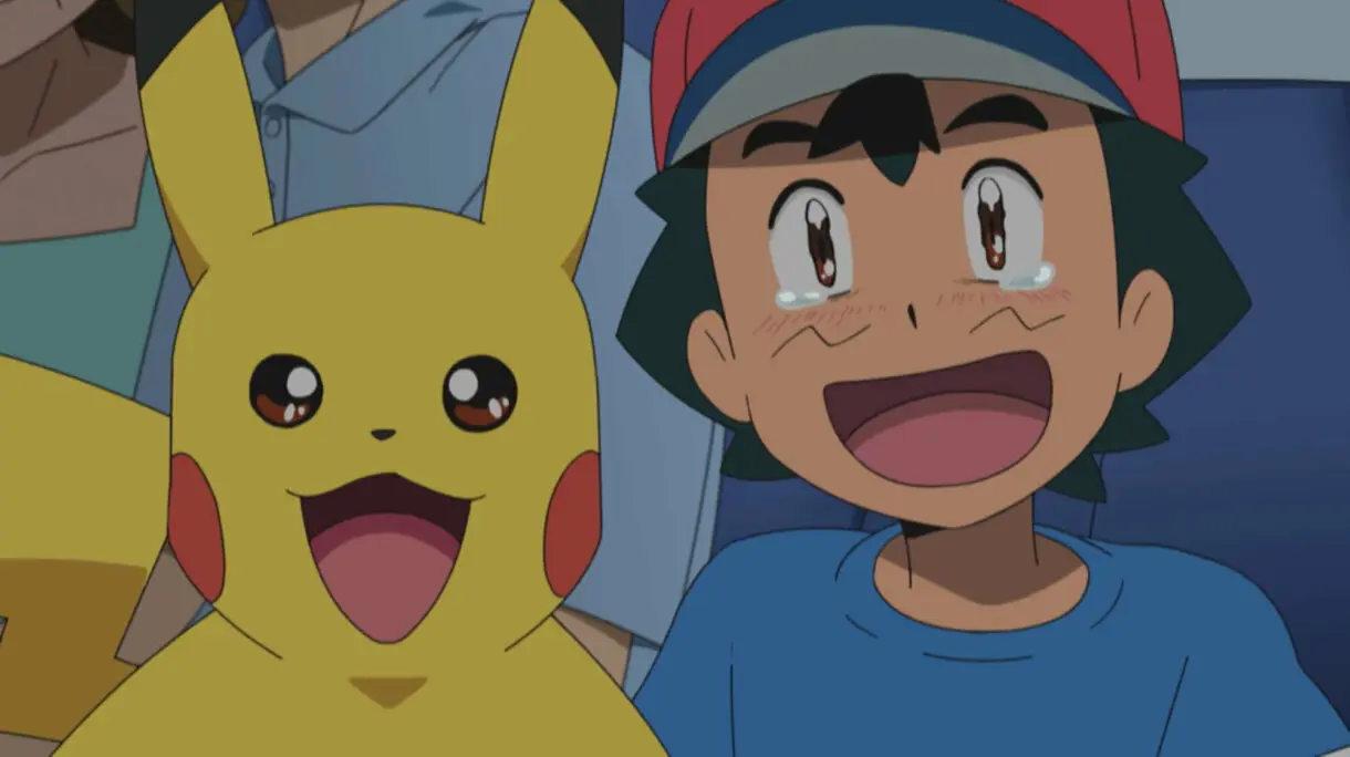 Ash emocionado anime de Pokemon Sol y Luna