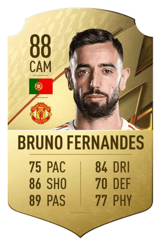 FIFA 22: revelado el top 20 de jugadores de la Premier League con mayor media Bruno Fernandes