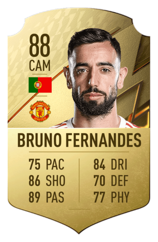 FIFA 22: revelado el top 20 de jugadores de la Premier League con mayor media Bruno Fernandes