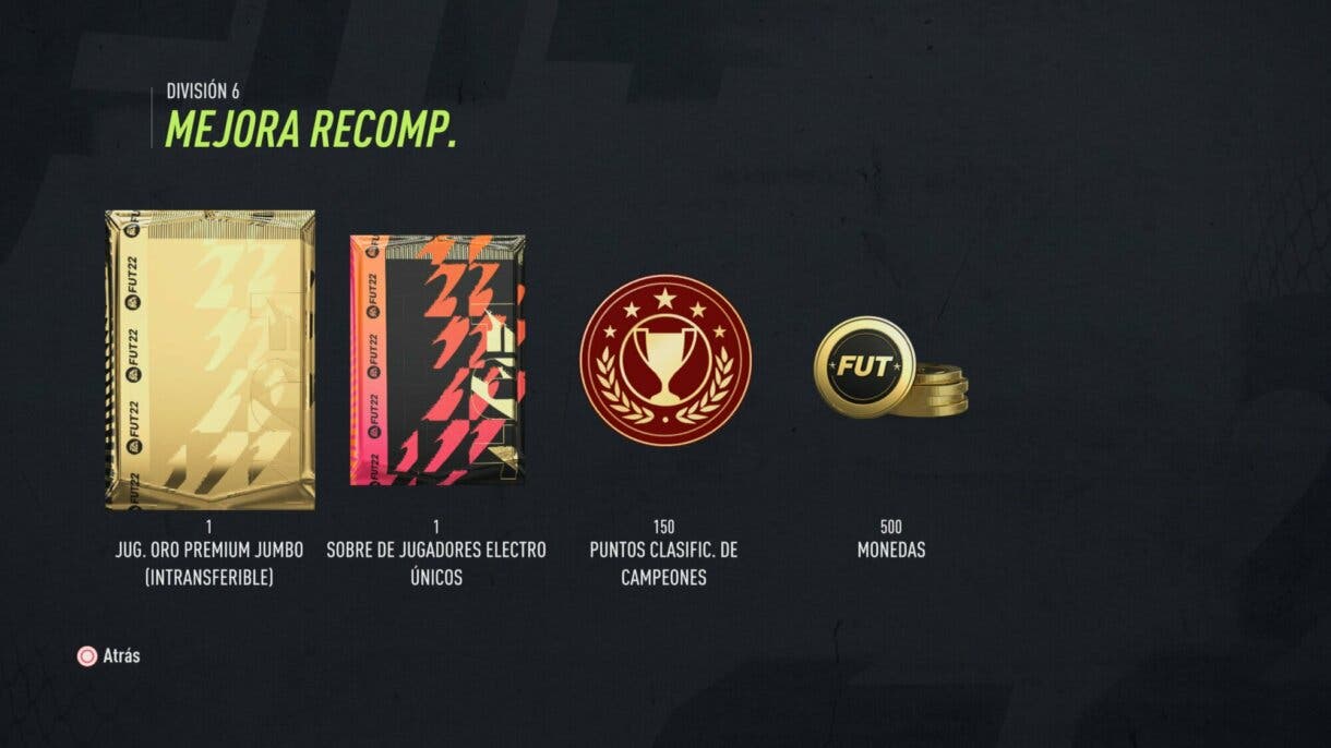 FIFA 22: recompensas de la primera temporada de Division Rivals (1ª parte) Ultimate Team ejemplo