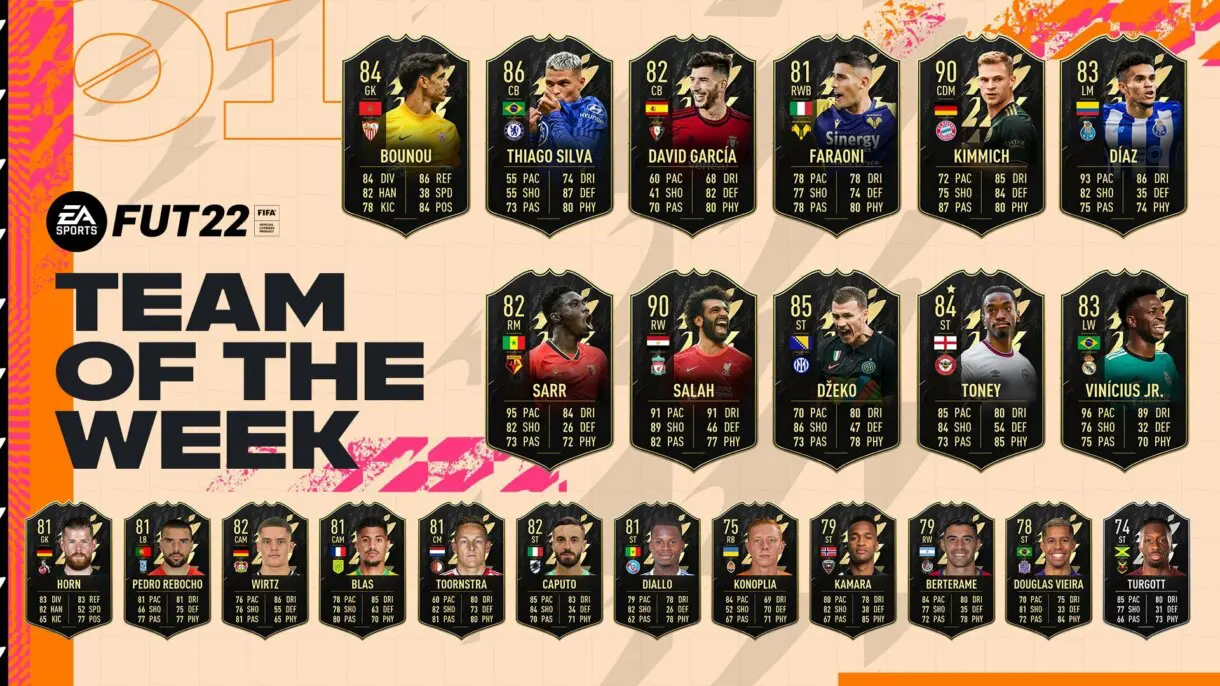FIFA 22: Vinícius y Salah destacan en el primer Equipo de la Semana (TOTW 1) Ultimate Team
