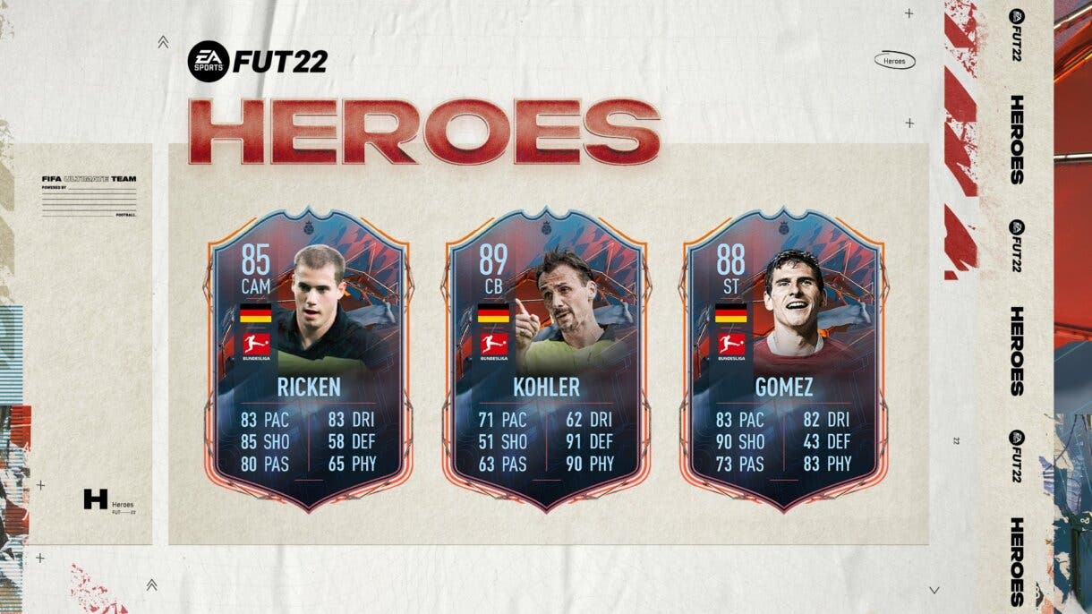 FIFA 22: reveladas las estadísticas de otros cuatro FUT Heroes Ultimate Team Bundesliga
