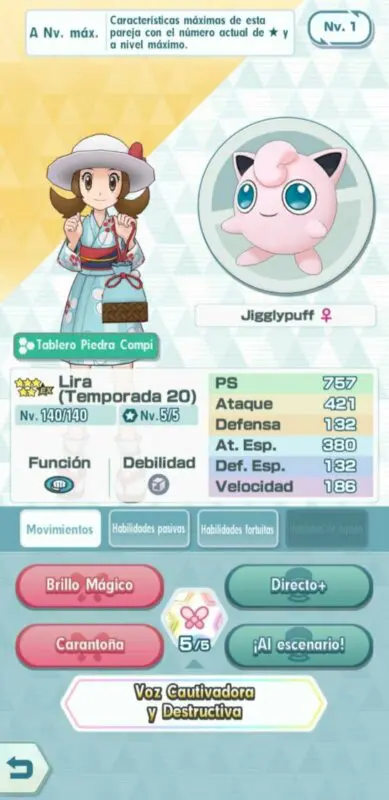 Lira y Jigglypuff Pokemon Masters EX