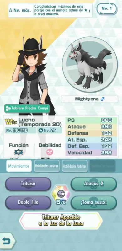 Lucho y Mightyena Pokemon Masters EX