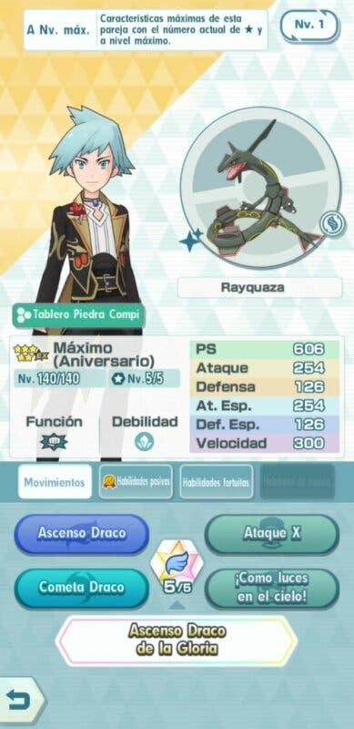 Maximo y Rayquaza Pokemon Masters EX