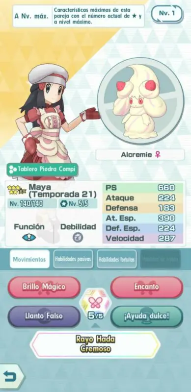 Maya y Alcremie Pokemon Masters EX